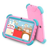 ZONKO Kids Tablet 7 inch, Eye Protection IPS HD Display, WiFi Android Tablet, 16GB and Supported Micro SD Card, GMS Certified, Kid-Proof Case with Stand (Pink)