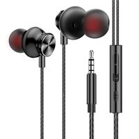 Earbuds With Microphone Senhomtog Sport Headphones Mobile Phone Wired Earbud Headphones Noise Cancelling On-Ear Headphones Extra Bass - Waterproof Wired Earphones 3.5 mm Headphones with Volume Control