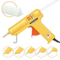 Chanseon 150 watts Industrial Hot Melt Glue Gun US Plug with 10 Pcs Glue Sticks Adjustable Temperature 5 Copper Nozzles for DIY Crafts and Quick Repairs