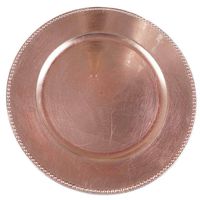 Tiger Chef Round Charger Plates Pink Beaded Dinner Chargers - 13-inch Rose Wedding Charger Plates (24 Pack)