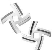 iVict 2-Pack Food Meat Grinder Blade Stainless Steel Knife Cutter Compatible with Size 5 Electric Meat Grinder/Stand Mixer Machinery Parts