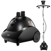 AICOK Elite Steamer for Clothes, 1.6L(57OZ) Transparent Water Tank for 70min Steam, Drain Design Standing Steamer, Professional Full Size Heavy Duty Garment Steamer, Brush/Splint/2 Hangers/Anti-Scald