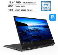 2019 Newest Lenovo Yoga 2-in-1 15.6" Full HD IPS TS Touchscreen Laptop, Intel Core i5-8250U up to 3.40GHz, 8GB RAM, 1TB PCIe NVMe M.2 SSD, Backlit Keyboard, Wireless-AC, Bluetooth, Windows 10, Gray