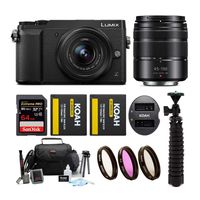Panasonic LUMIX GX85 Mirrorless Camera (Black) Bundled with 12-32mm and 45-150mm Lenses, 64GB SD Card, and Accessory Bundle