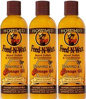 Howard Products FW0016 Wood Polish & Conditioner, 16 oz, orange, 16 Fl Oz 3 Pack