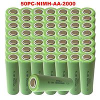 50 Pack AA 1.2V 2000mAh NI-MH Rechargeable Batteries Flat Top
