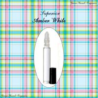 Set of 2 .33oz Bottles: Superior Amber White Perfume Oil (Made in USA)