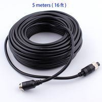 Camnex 5m 16ft 4pin Cable Backup Camera Cable Video Power Extension Aviation Connector Cable for Rear View Camera System applicable to Bus Truck Trailer RV Van Reverse Parking Camera Waterproof Shock