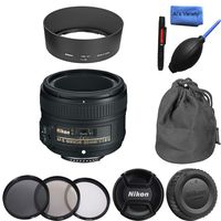 Nikon AF-S NIKKOR 50mm f/1.8G Lens (International Version) for Nikon DSLR Cameras + Nikon Soft Lens Case + 3PCS Filter Kit + Lens Pen & Blower