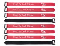RJXHOBBY 16mmX300mm Non-Slip Silicone Battery Straps - 8 PACK Red