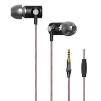 Sport Earbuds Wired, Stereo Bass in-Ear Headphones with Microphone Noise Isolating Earphones for Workout Exercise Gym, Sweatproof Running Headphones Compatible with iPhone, Samsung Cell Phones, Black
