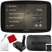 TomTom Trucker 520 5" GPS with Built-in Bluetooth, Lifetime Map Updates & More (1PN5.019.01) with Hard 7" EVA Tablet/GPS Case + USB/DC Car Charger + Stylus + Screen Protector and Microfiber Cloth