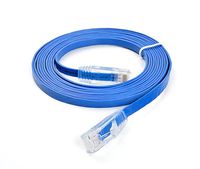 Aucas Cat6 Unshielded Ethernet Cable Flat Patch Cord Network Cable UTP Patch Cable, Color Blue,1PC (5m)