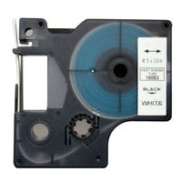 R Molshine 1 Pack Heat-Shrink Tubes Cable Label Compatible for DYMO 18053 Black on White (0.35'' 3/8" 9mm), 8.2feet 2.5m