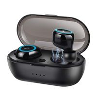 Wireless Earphones Earbuds, Headphones Headset with Mic IPX5 Waterproof Charging Case (Blue)