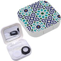 Portable Contact Lens Case Box Travel Kit Mirror + Bottle + Tweezers Container Holder [ Morocco Traditional Arabic ]