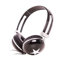 Rockpapa Star On Ear Headphones Foldable, Adjustable Headband for Kids Childrens Boys Girls Adults, iPhone iPod iPad Smartphones Tablets Computer DVD Black