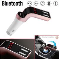 Safety Hammer, Gotd Bluetooth Car Kit Handsfree LCD FM Transmitter Radio Adapter MP3 Player Dual USB Charger SD Remote Safety Hammer (Rose Gold)
