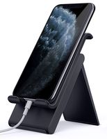 Lamicall Adjustable Cell Phone Stand - Foldable Portable Holder Cradle for Desk, Desktop Charging Dock Compatible with iPhone 11 Pro XS Max XR X 8 7 6S Plus Samsung Galaxy S10 S9 S8 Smartphones Black