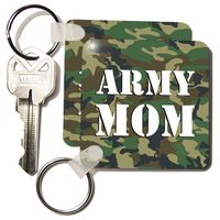 3dRose Army Mom Green Camouflage - Key Chains, 2.25 x 4.5 inches, set of 4 (kc_15405_2)