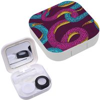 Portable Contact Lens Case Box Travel Kit Mirror + Bottle + Tweezers Container Holder [ Snake ]