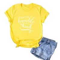 Womens T Shirt Casual Cotton Short Sleeve Tee Shirts Funny Inspirational Kind Tshirt Cute Graphic Blessed Shirt Blouse Yellow