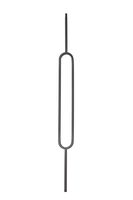 T80 - Iron Balusters - Single Oval - Hollow - 44 in X 1/2 in Square - Box of 10 (Satin Black)