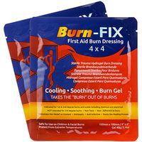 Burn-FIX- 2 Pack-Burn Gel Dressing 4" X 4" Burn Care-First Aid Treatment. Immediate Pain Relief Burn Cream- Hydrogel For 1st, 2nd Degree Burns, Chemical, Razor and Sunburns. For Home, Work, Fire, EMS.