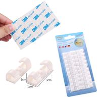 Cable Clips with Strong Self-Adhesive Pads - No Tools Required | Organize Cords and Wires for a Clean, Beautiful Home or Office | Set of 20 (White)