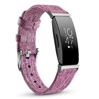 NAHAI Compatible with Fitbit Inspire HR Bands/Fitbit Inspire Band, Canvas Woven Fabric Bands Quick Release Strap Breathable Replacement Wristband for Fitbit Inspire, Women Men, Small, Purple