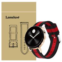 for Movado 2.0 Smartwatch Band, Blueshaw Fine Woven Nylon Adjustable Replacement Sport Straps Compatible for Movado Connect 2.0 Smartwatch 40mm / 42mm (Black & Red)