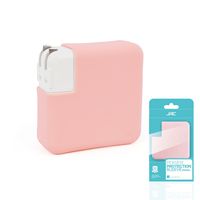 JRC Charger Protective Case,Thin Silicone Charger Protector Case Guard for Macbook Pro 16.1-Inch A2141 2019+ and MacBook Pro 15-Inch 15" with or without Touch Bar(A1707, A1990, A1398)--Pink