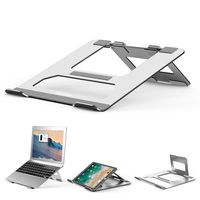 Laptop Stand, Boyata Portable Laptop Riser, Foldable Aluminum Lightweight Ventilated Laptop Holder with Slide-Proof Design, Adjustable Ergonomic Holder Compatible for MacBook Pro/Air, Dell, Lenovo