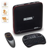 Android TV Box， Android 7.1.2 TV Box 2GB RAM 16GB ROM HD 4K Internet Media Players with Voice Remote Control & Mini Wireless Keyboard