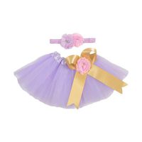 Newborn Baby Girls Photo Photography Prop Tutu Skirt Headband Outfit Clothes Set (Sky Blue)