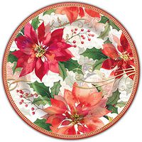 Punch Studio Holiday Collection Set of 8 Dessert Paper Plates (Festive Flora)