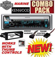 96-2013 Premium Marine Harley Touring Cd Stereo Radio + Install Adapter Dash Kit Flht Flhx Flhtc Kenwood