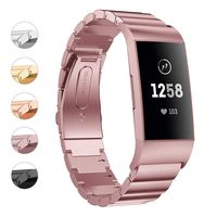 Wekin Replacement Stainless Steel Metal Bands Compatible for Charge 3, Women Men Strap Bracelet Wristbands Accessories for Charge 3 SE, with Hand Removal Tool