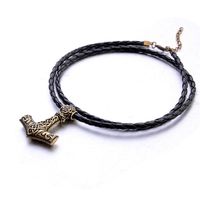 Napoo Hammer of Thor Mjolnir Pendant Necklace Nordic Scandinavian Viking Hammer Pendant (Gold)