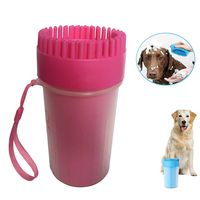 Portable Dog Paw Cleaner Upgrade Dog Cleaning Brush Paw Cleaner for Small/Medium Dogs (New, Red)