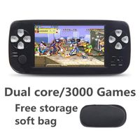 CZT 16GB Pap kiii 3 Plus 4.3 inch Screen Dual core Handheld Video Game Console Good Workmanship Build in 3000 Game for NEOGEOCPSGBAGBCGBSFCFCMDGGSMS MP3/4 Detachable Lithium Battery (Black)