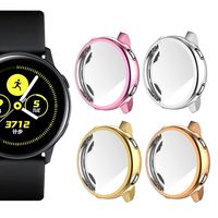 Landhoo Screen Protector for Samsung Galaxy Watch Active, Soft TPU Full Coverage Case, Electroplate Protective Cover Shell (Pink+Gold+Rose Gold+Silver)