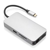 Cablecc Thunderbolt 3 Dock USB-C HDMI Ethernet 4 Ports HUB TF SD Charger Card Reader Multiport Adapter