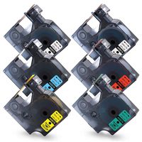 Buyalot Compatible 45010 45013 45016 45017 45018 45019 Tape Replacement for Dymo D1 Label Maker LabelManager 160 280 420P, 4-Pack, Color Set, 23 Feet