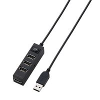 Elecom USB2.0 hub [w switch] (4-port bus and self-powered ? 2.0m ? Black) U2H-TZ420SBK