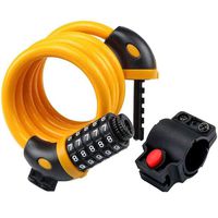 Emoly Bike Lock Cable, High Security 5 Digit Resettable Combination Coiling Bike Cable Lock,Bicycle Cable Lock for Bicycle,Mountain Bike, Scooter Outdoors, 4 Feet x 1.2M, Yellow