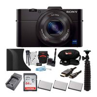 Sony DSC-RX100M III Cyber-Shot Digital Camera with Sony Attachment Grip and Dual Battery Accessory Bundle