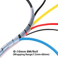 XHF 10mm(Wrapping Range:7.5mm-60mm) Spiral Cable Wrap Spiral Wire Wrap Cord for Computer Electrical Wire Organizer Sleeve Hose RoHS Clear (Dia 10MM-Length 8M)