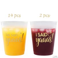 Bachelorette Party Cups - I Said Yaaas Style (16 pcs, 16 Oz.) - Engagement Party Decoration and Bridal Shower Gift