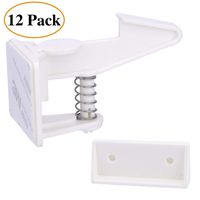 Cabinet Locks Child Safety Latches - Vmaisi 12 Pack Baby Proofing Cabinets Drawer Lock with Adhesive Easy Installation - No Drilling or Extra Screws (White)